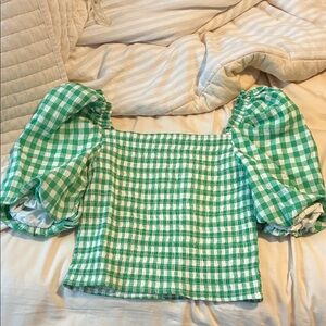 BB Dakota by Steve Madden Green Gingham Top